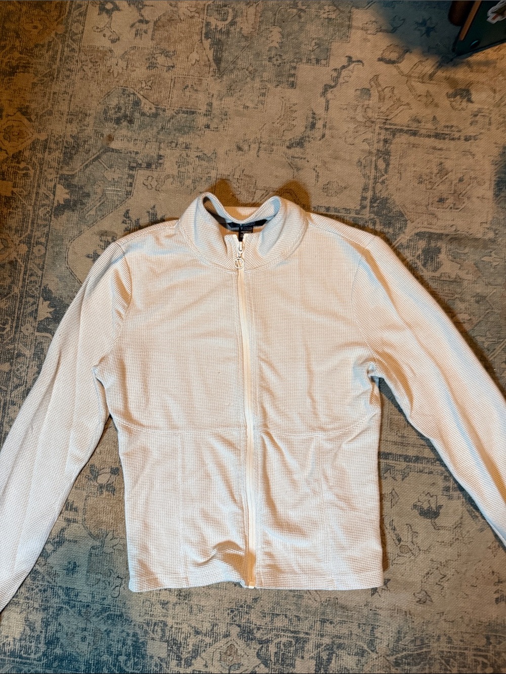 Victoria's Secret White Waffle-Knit Zip Jacket